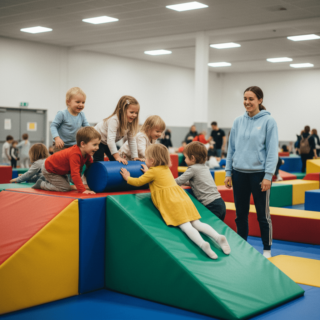 Children playing under supervision